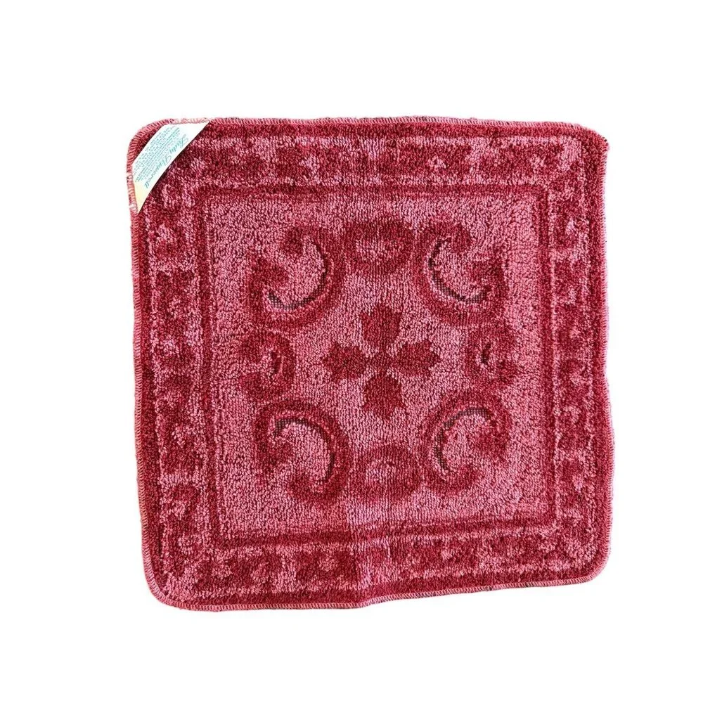 VTG Lady Pepperell Pink Burgundy Washcloth 1960's